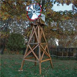 Small Metal Windmill Backyard 8 Foot Garden Heavy Duty Galvanized Vintage Best